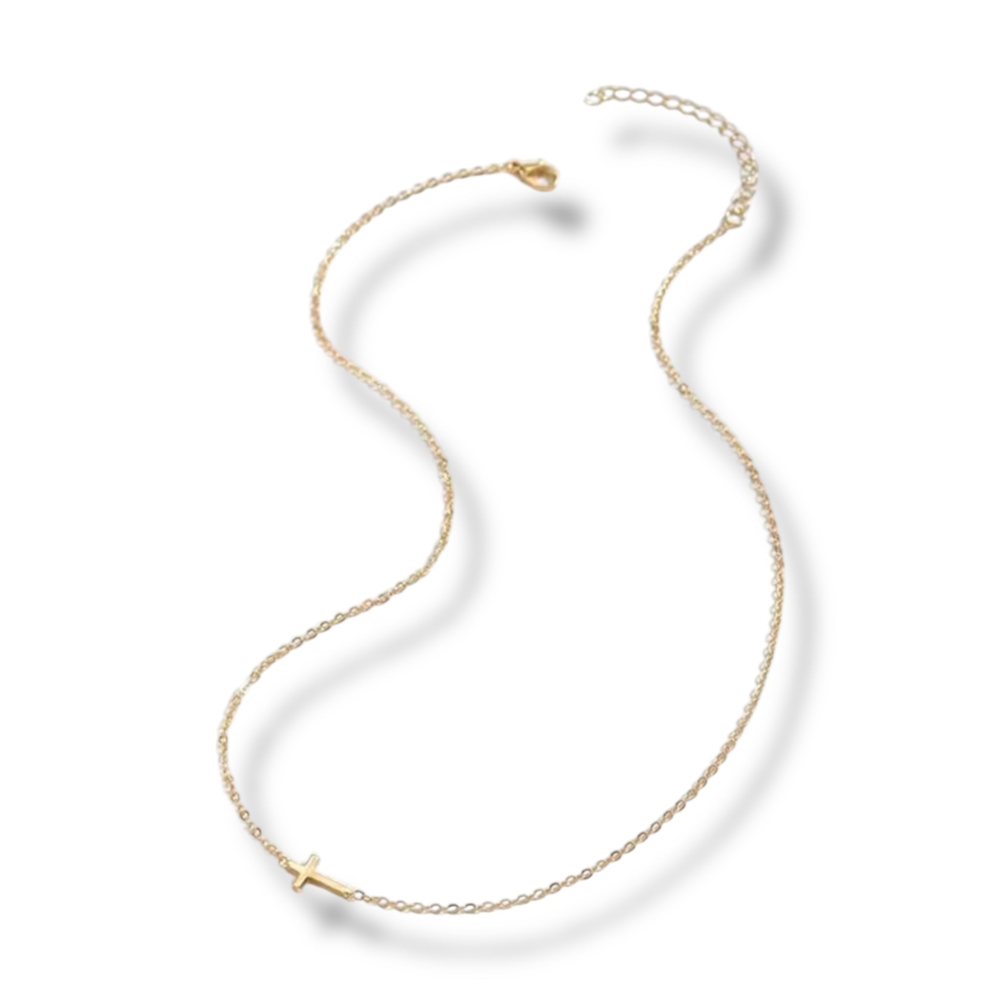 Golden cross necklace