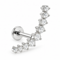 Piercing caminera larga plateada titanio