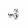 Piercing doble zirconia plateadas titanio
