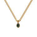 Collar cadena gruesa y zirconia verde