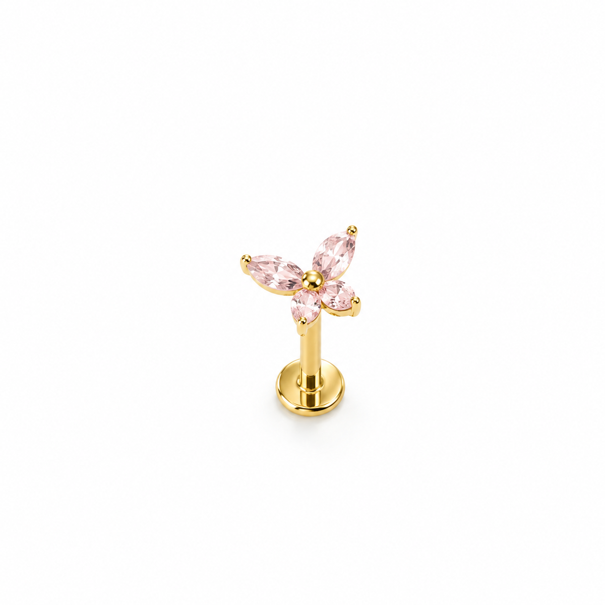 Piercing mariposa rosa titanio