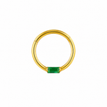 Piercing daith rectangulo verde titanio