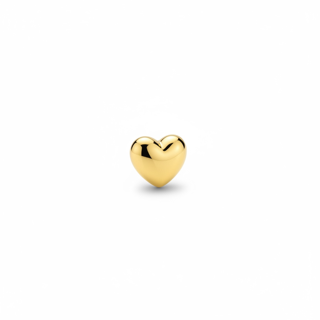 Piercing corazon dorado oro 10k