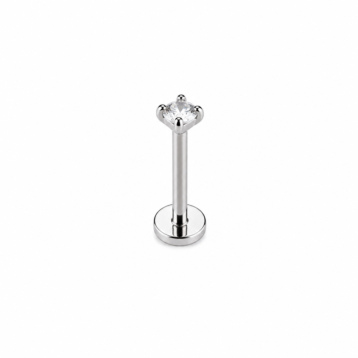 Piercing circonia plateada titanio