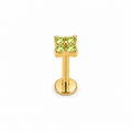 Piercing mini flor de 4 verde limón titanio