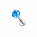 Piercing circonia celeste plateada titanio