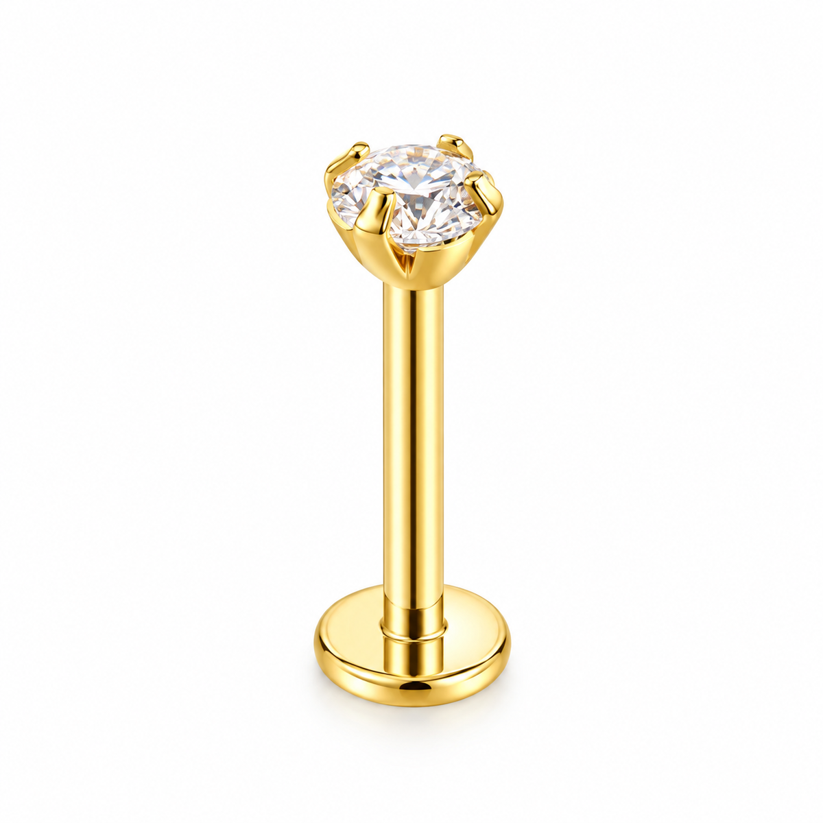Piercing zirconia blanca titanio (2mm, 3mm y 4mm)