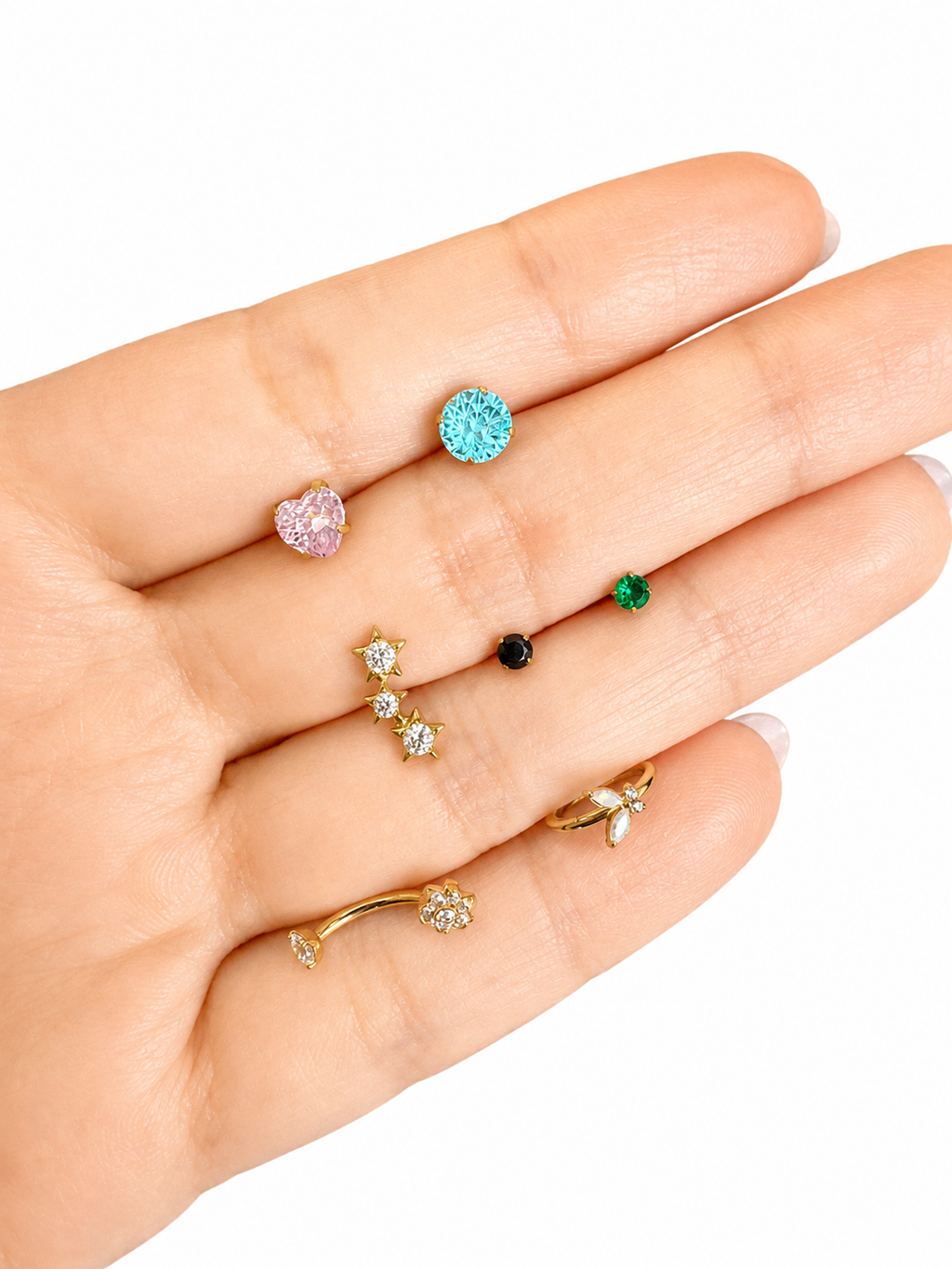 Piercing 3 estrellas titanio