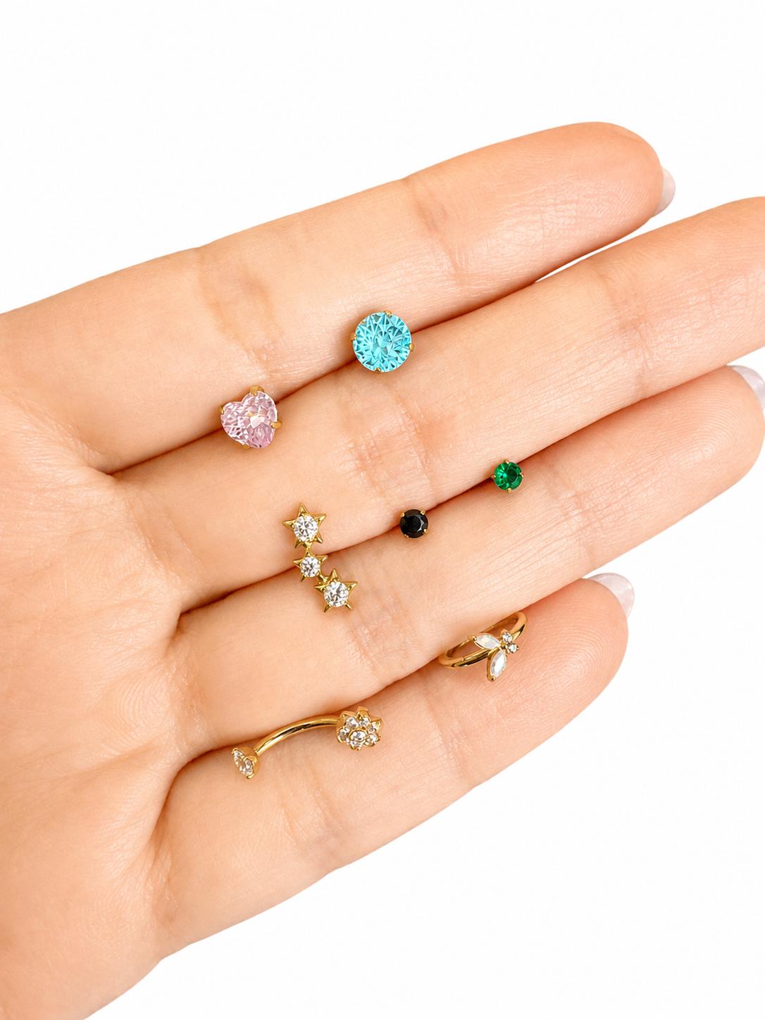 Piercing 3 estrellas titanio