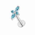 Piercing elisa azul plateado titanio