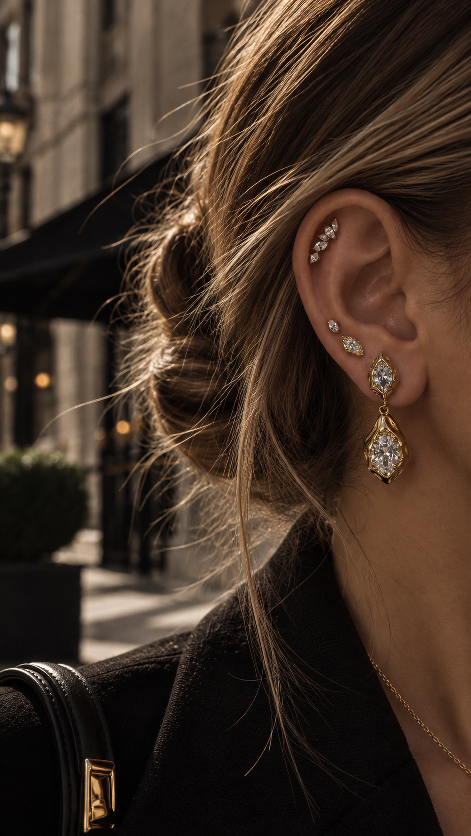 Piercing ovalo biselado titanio