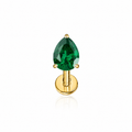 Piercing gota verde titanio