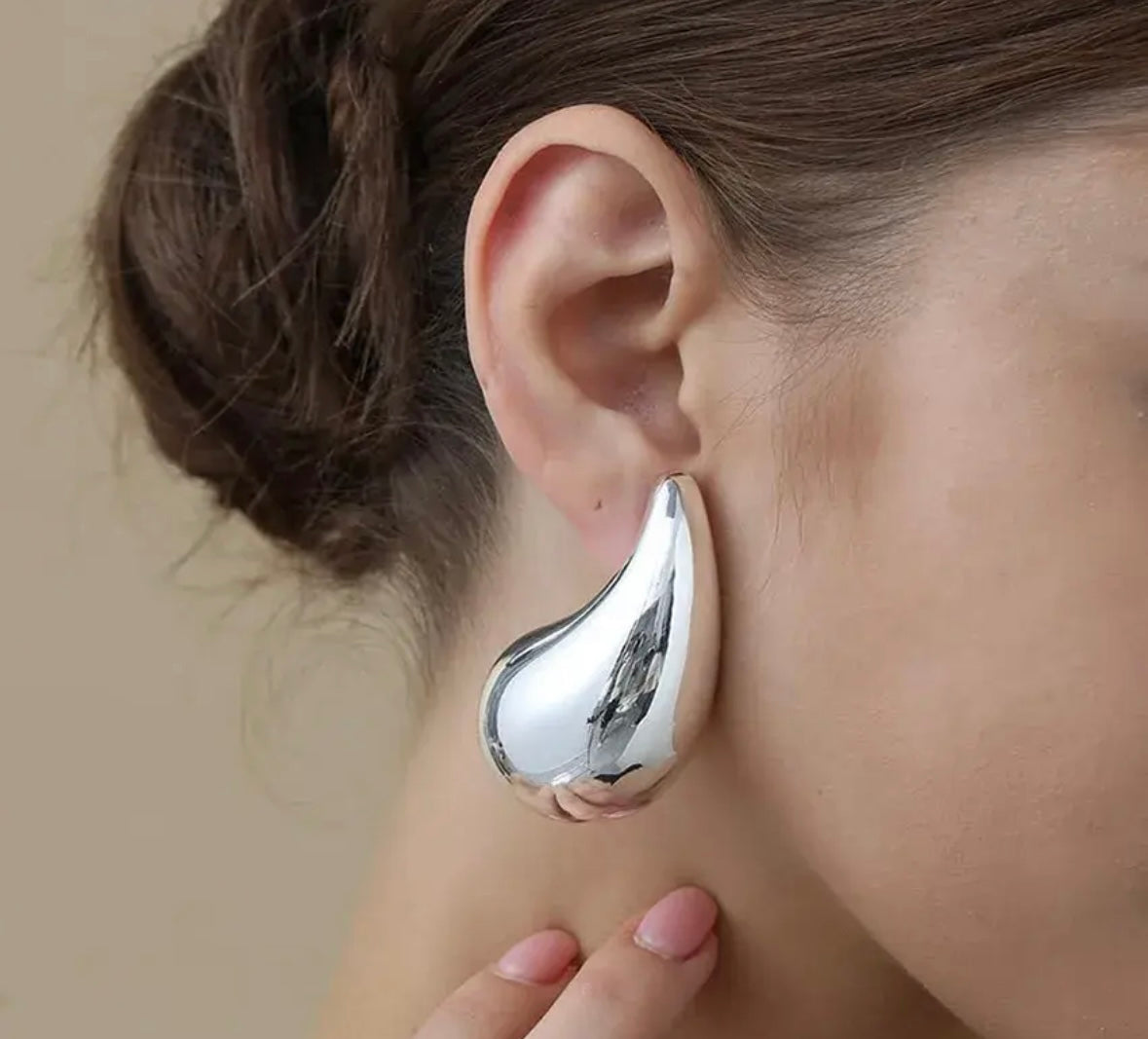 BIG Silver Leah earrings