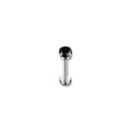 Piercing circonia negra 3mm plateada titanio