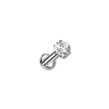 Piercing corazon circonia 3mm plateado titanio