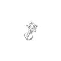 Piercing estrella circonia 3mm plateado titanio