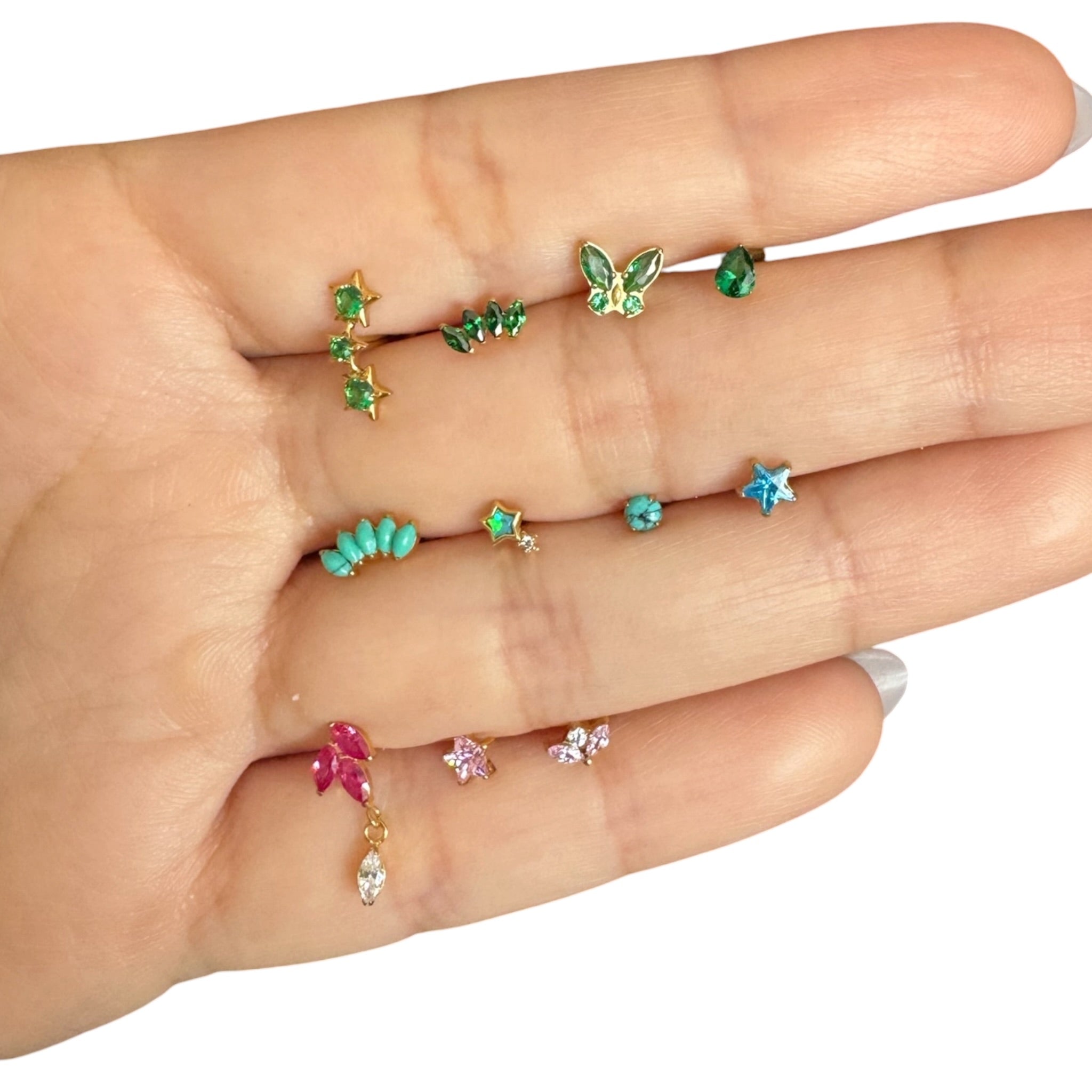Piercing estrella celeste titanio