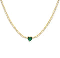 Green heart tennis necklace