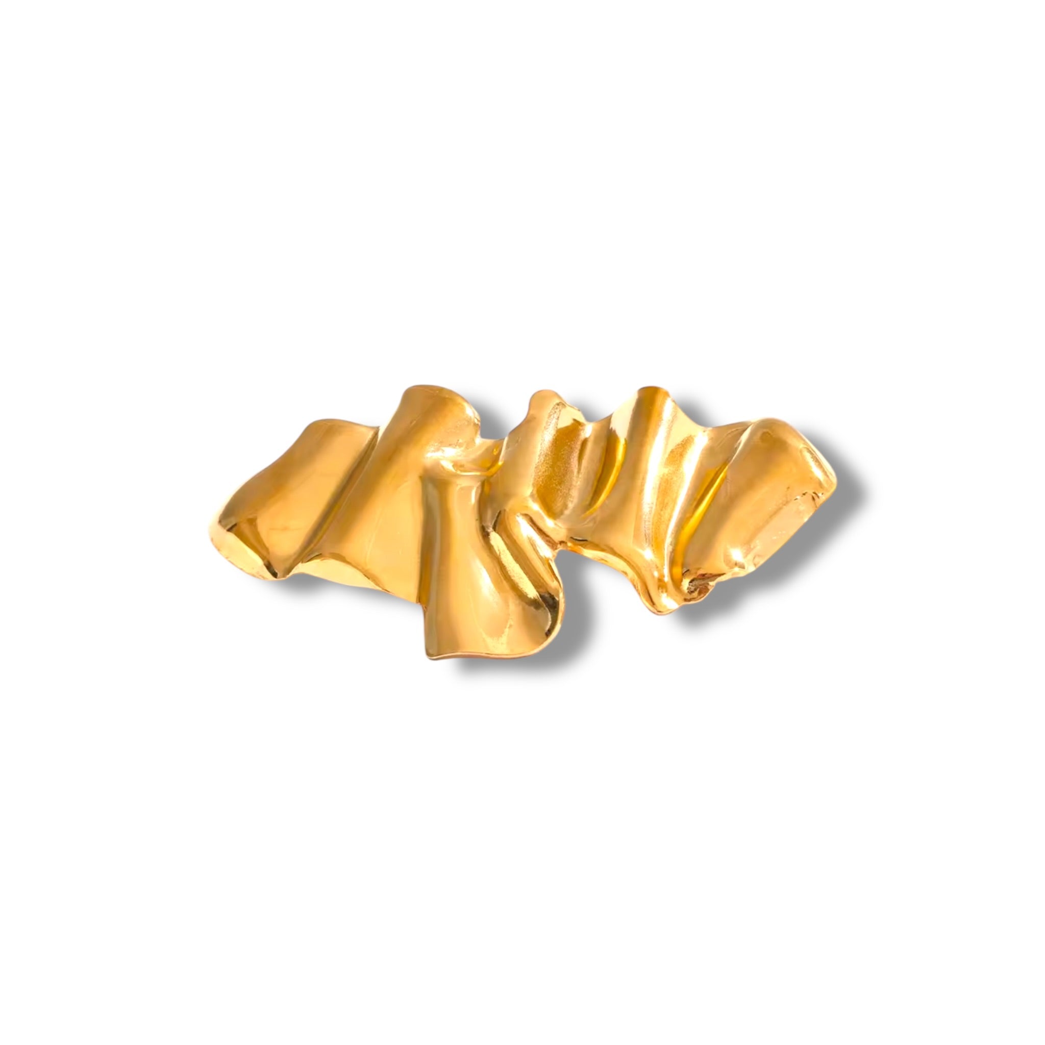 Golden abstract brooch