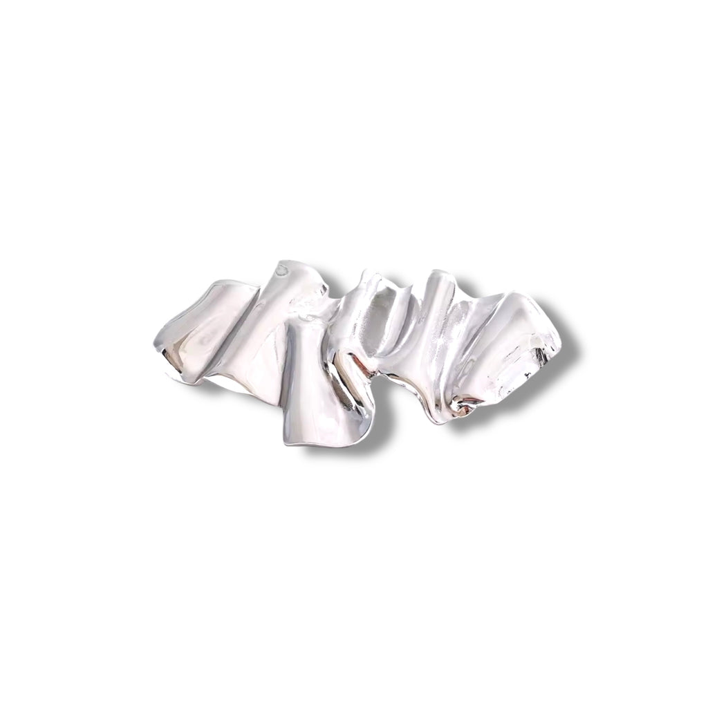 Silver abstract brooch