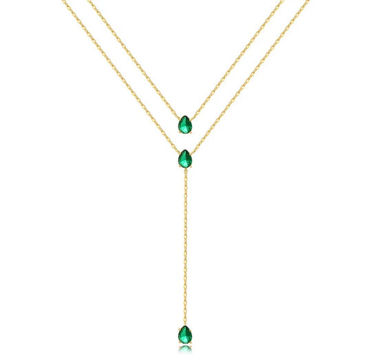 Double green pietrina necklace