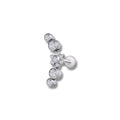 Piercing caminera flor plateada titanio