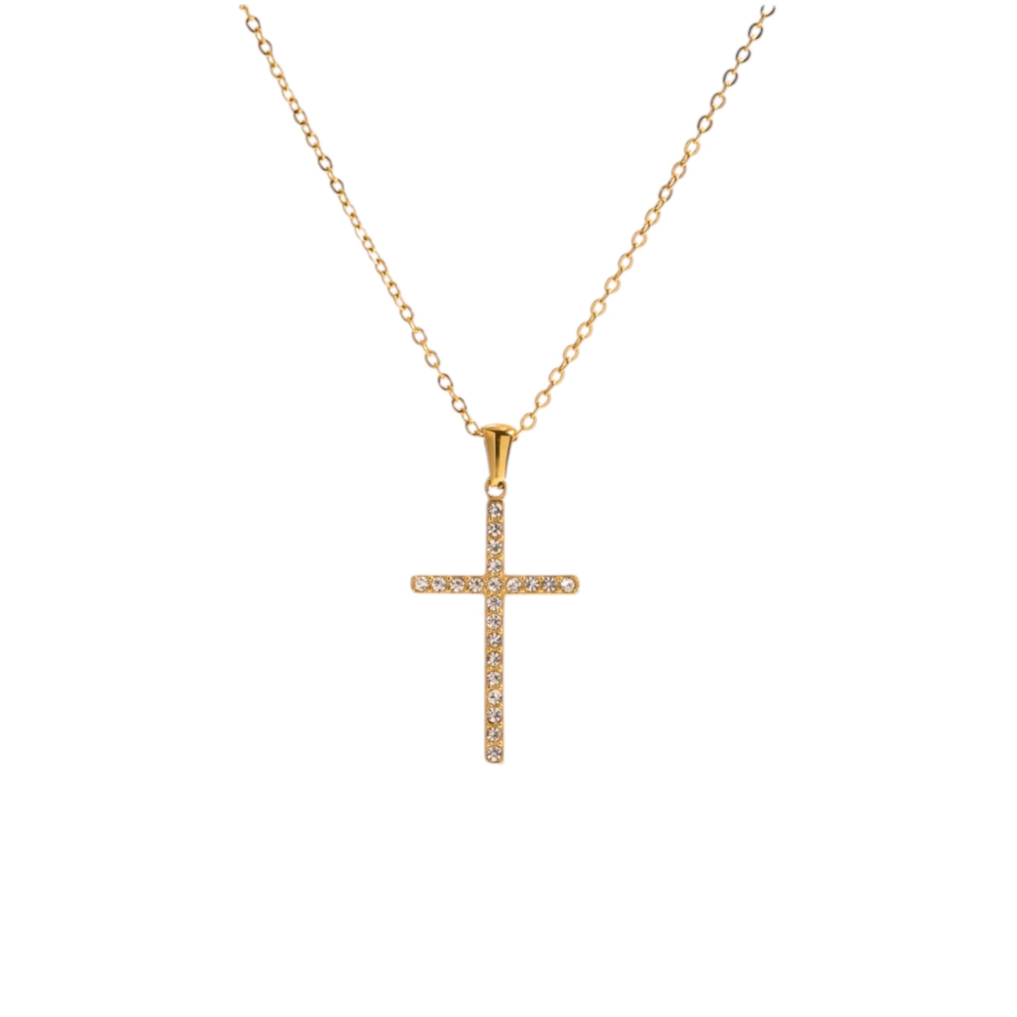 Pave Cross necklace