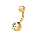Piercing circonia dorado ombligo titanio