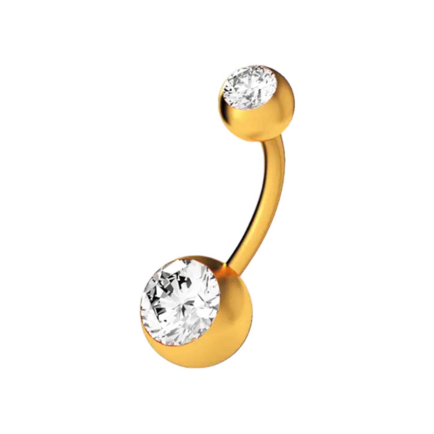 Piercing circonia dorado ombligo titanio