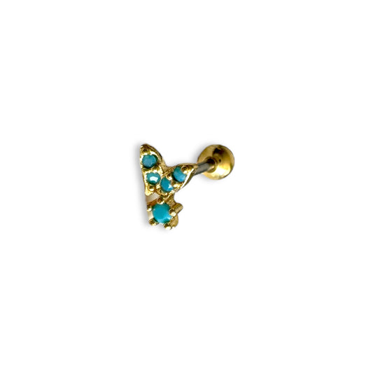 Piercing mini mariposa turquesa