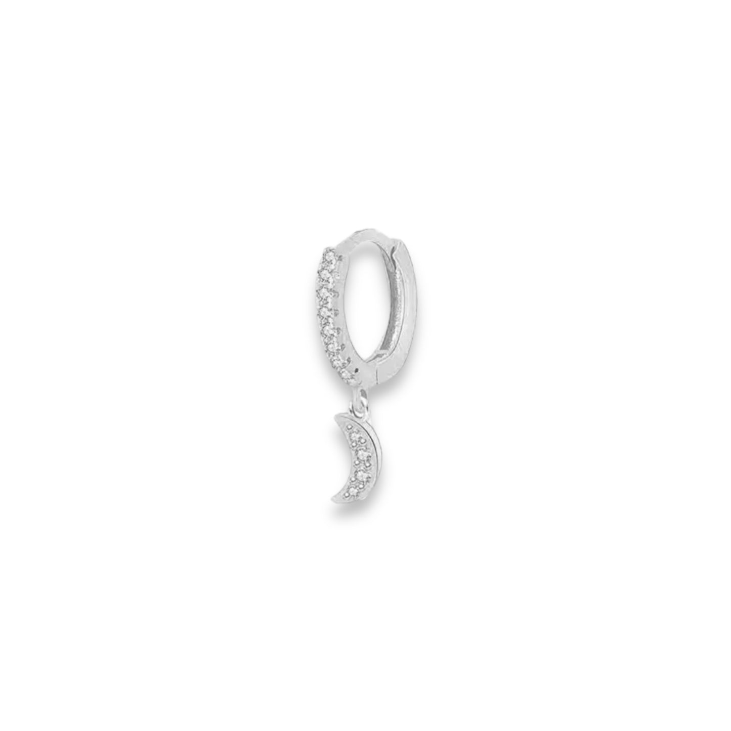 Silver moon hoop