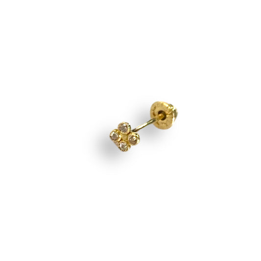 Piercing mini rombo bolitas oro 10k