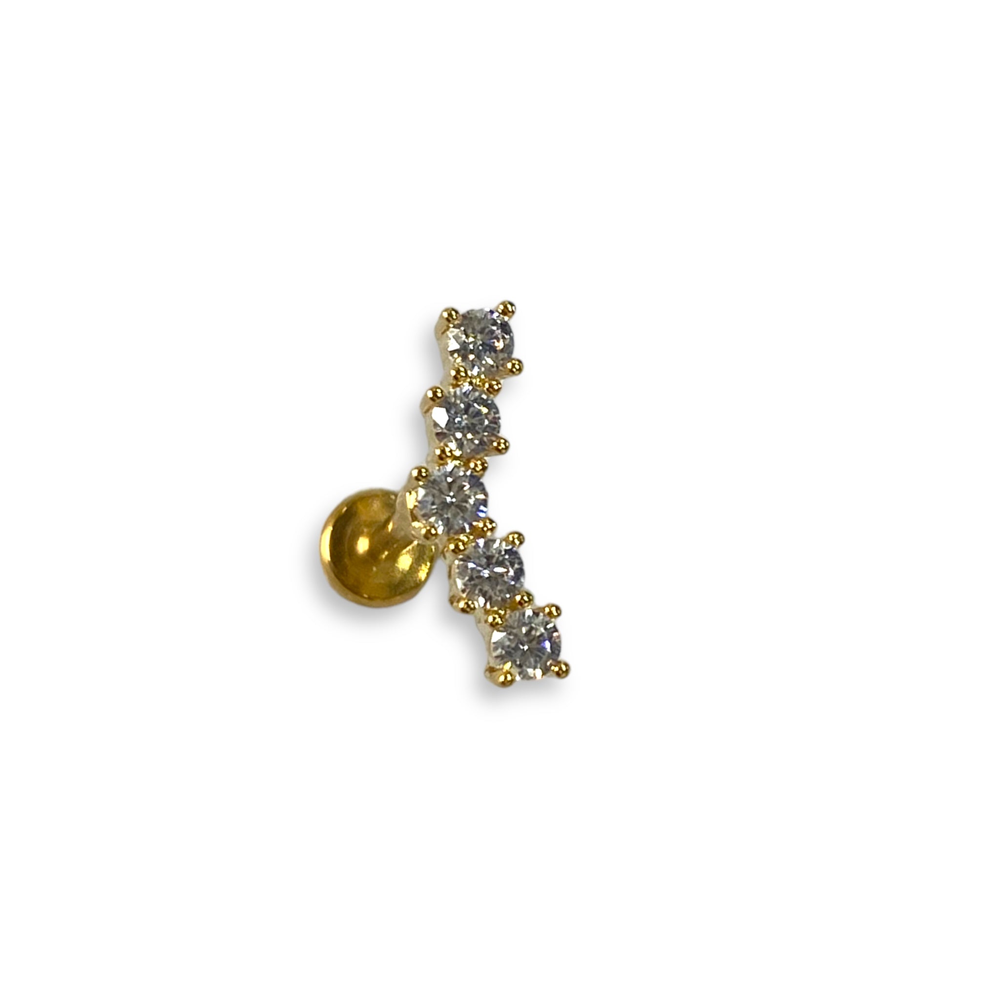 Piercing caminera de 5 circonias titanio
