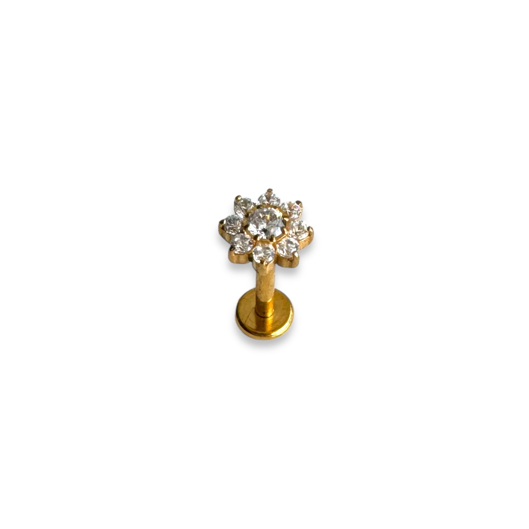 Piercing flor 8 petalos titanio
