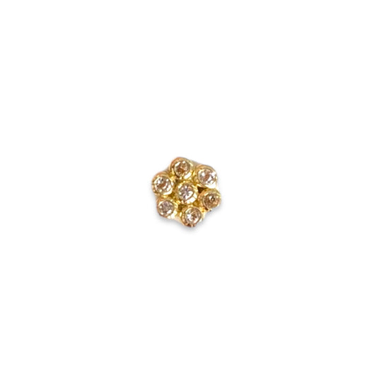 Piercing flor circonias oro 10k