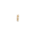 Piercing barrita de 3 zirconias blanca oro 10k