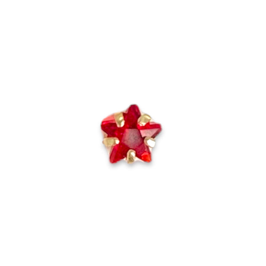 Piercing mini estrella roja 2mm