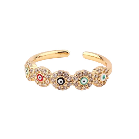 Pave evil eye ring