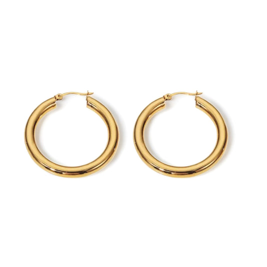 4cm golden hoops