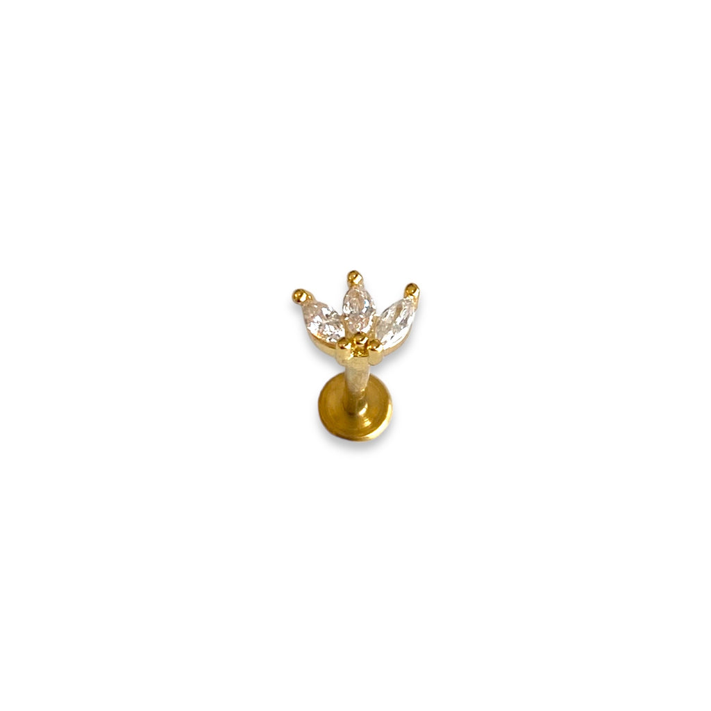 Piercing corona de 3 blanca titanio