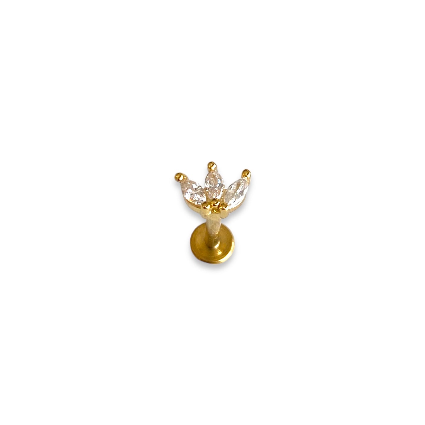 Piercing corona de 3 blanca titanio