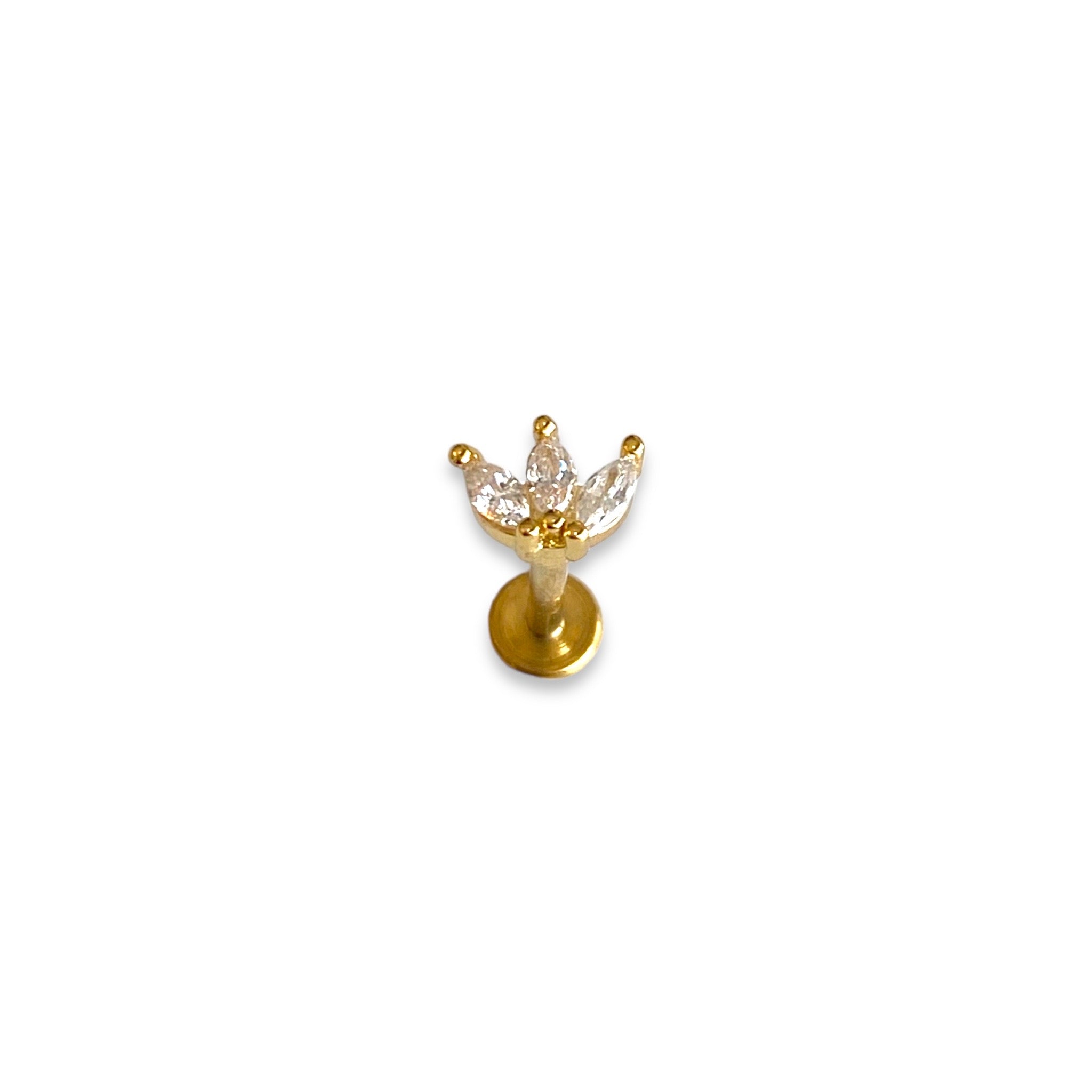 Piercing corona de 3 blanca titanio