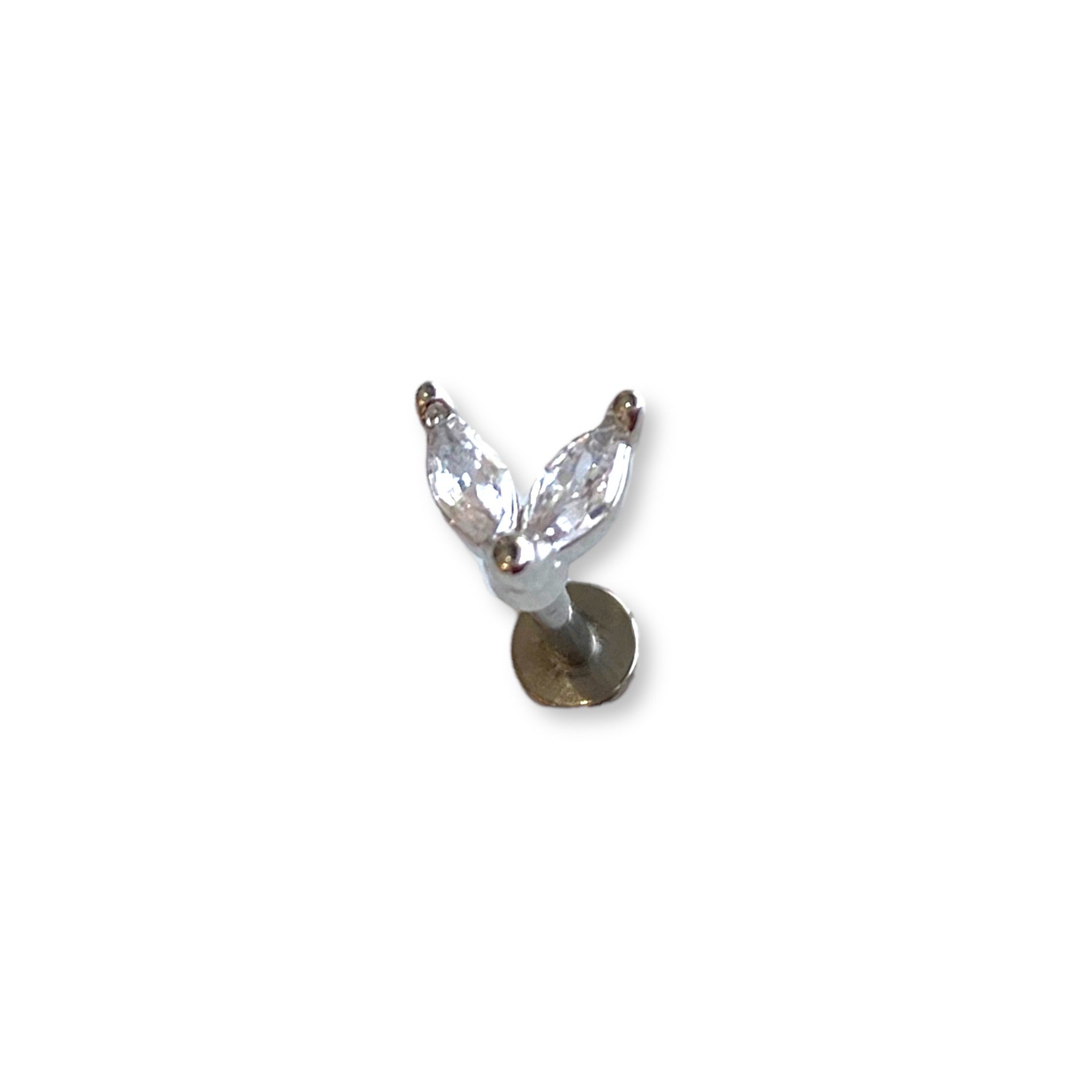 Piercing petalo plateado titanio