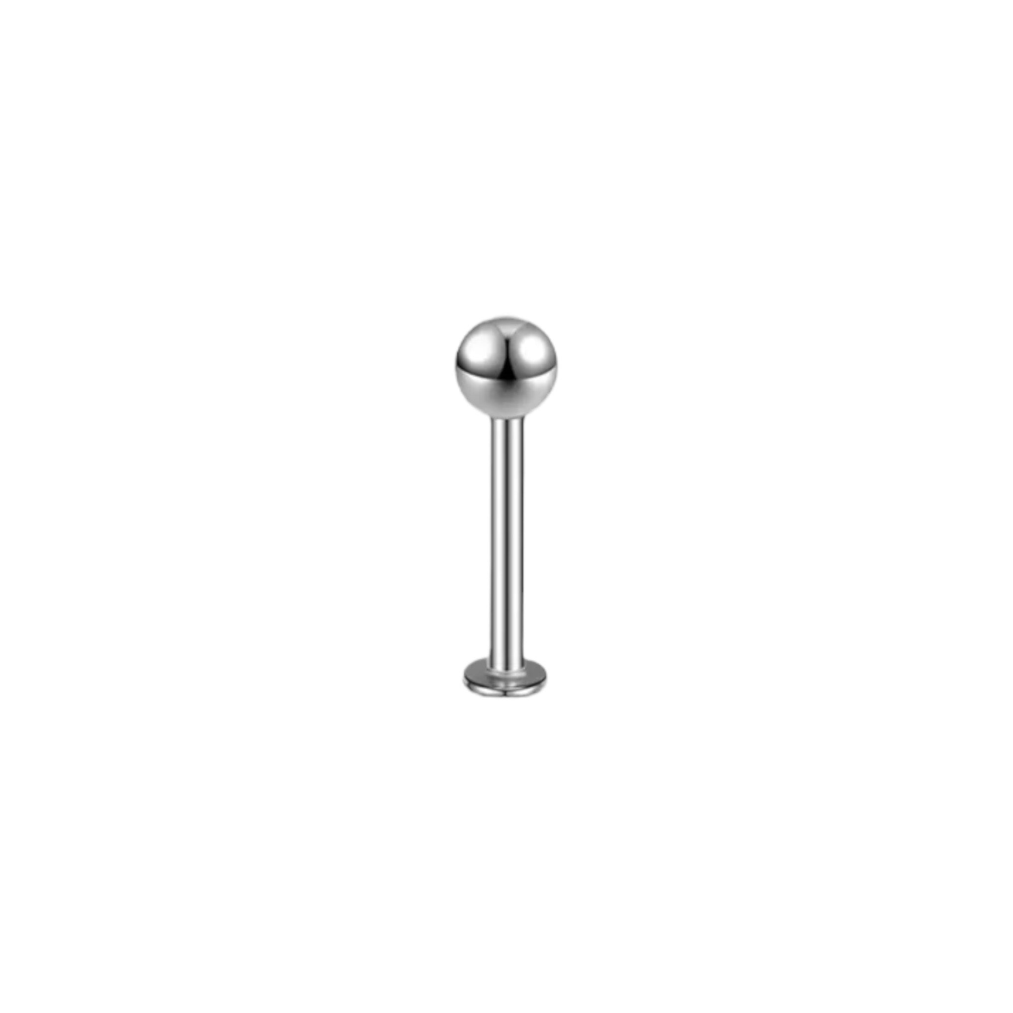 Piercing bolita plateada titanio