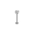 Piercing circonia plateada titanio