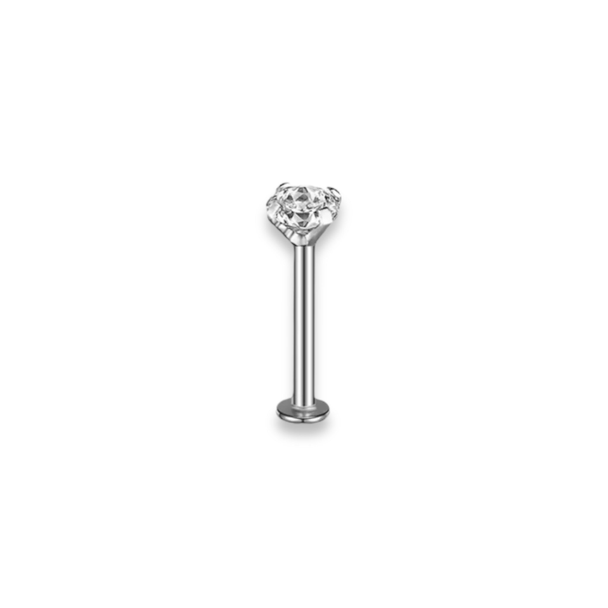 Piercing circonia plateada titanio