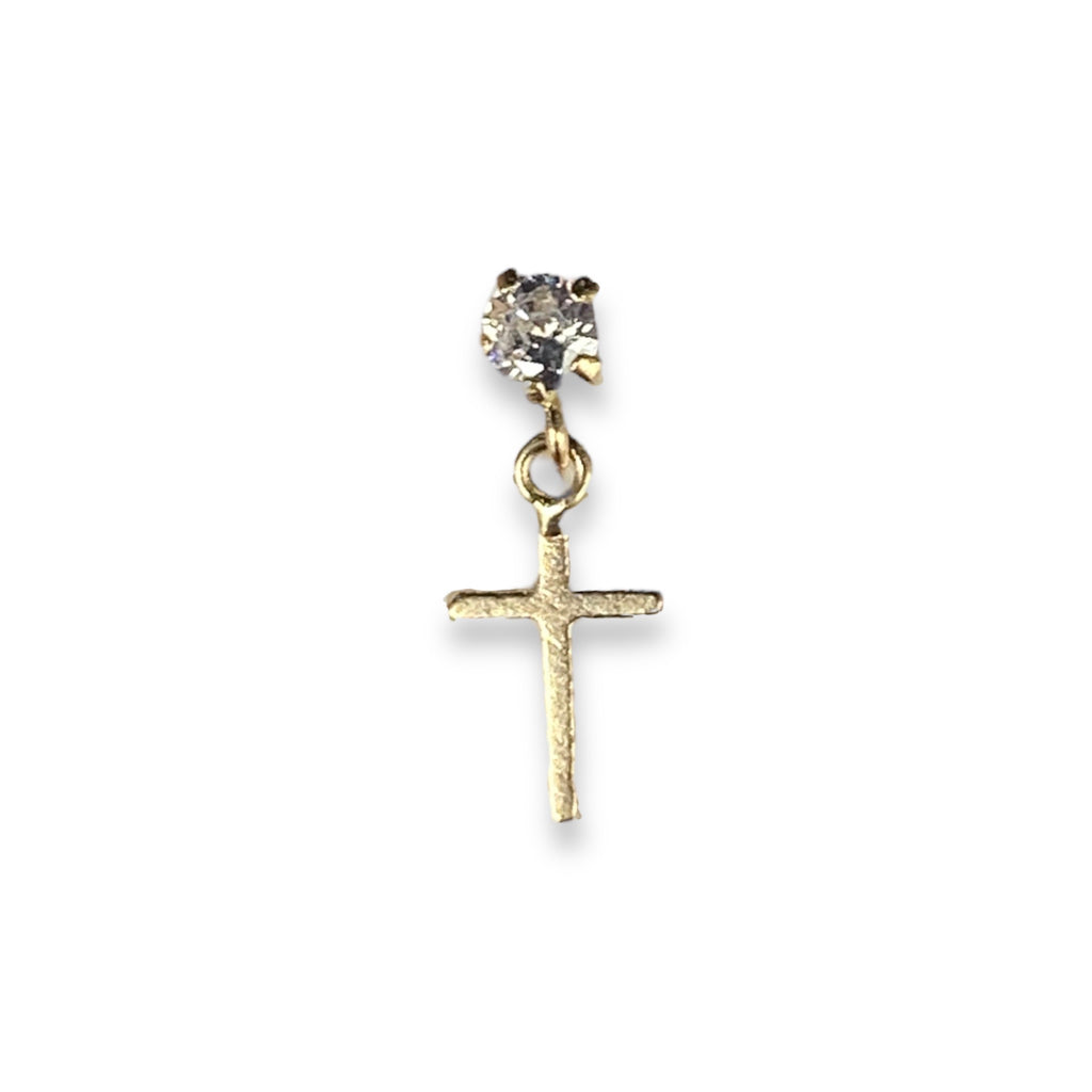 Piercing cruz colgante oro