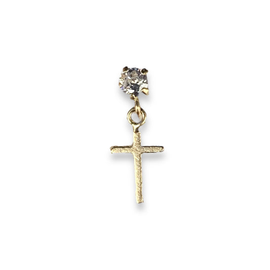 Piercing cruz colgante oro