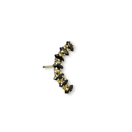 Piercing caminera negra larga oro