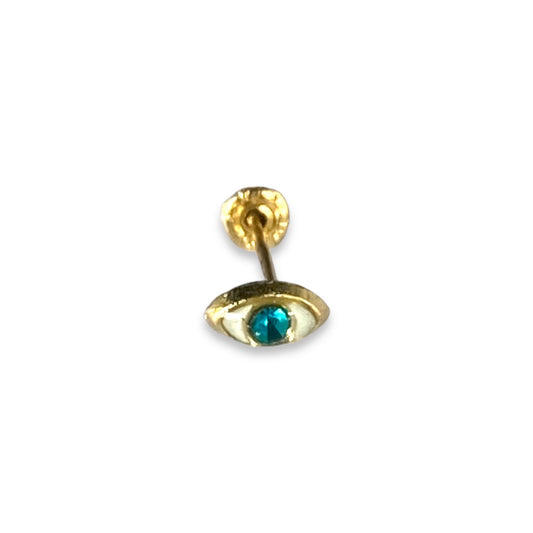 Piercing ojo turquesa oro